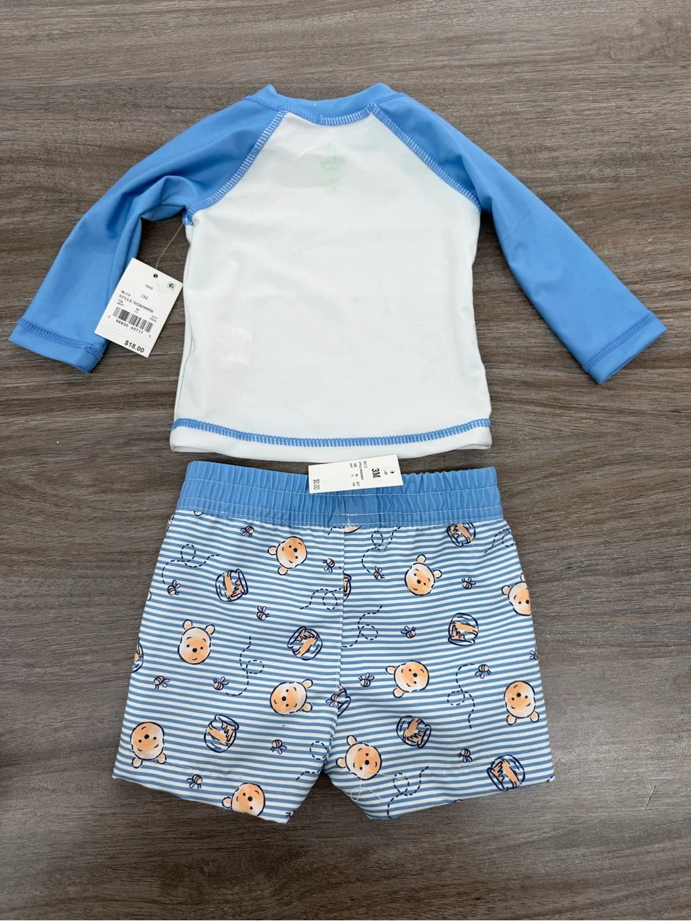 Disney Baby Winnie The Pooh 2 Piece Rashguard And Swim Shorts -3m-NWT